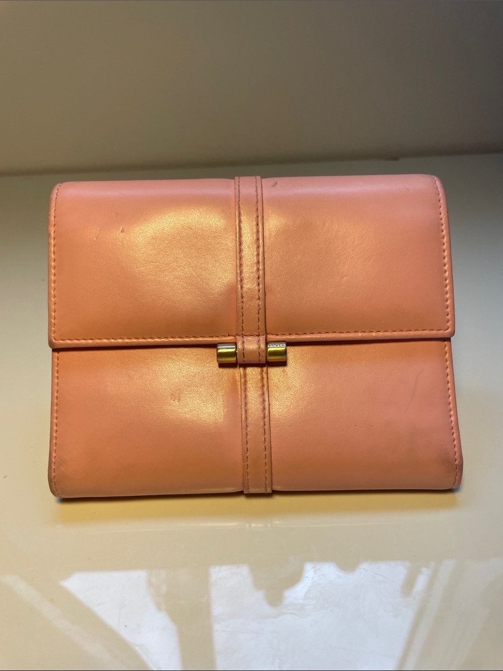 Classic Pink Leather Fold-Over Wallet FURLA made in Italy